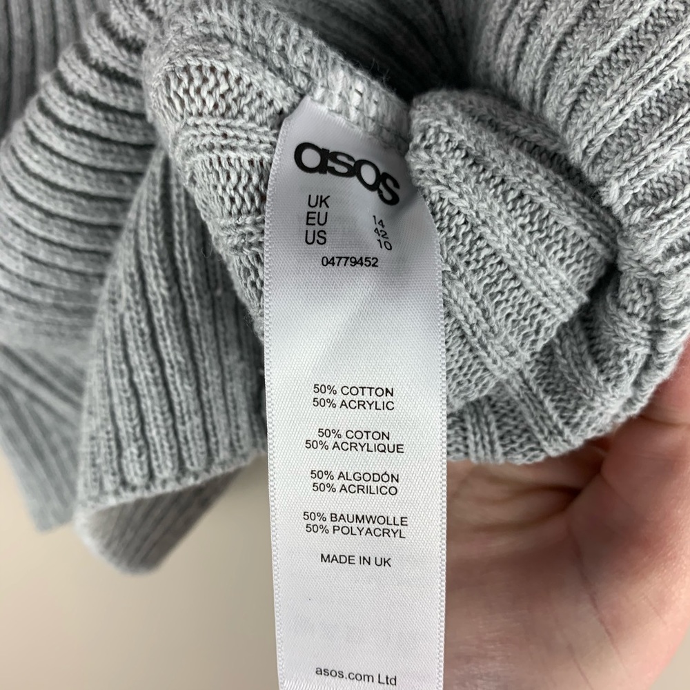 ASOS Light Gray Ribbed Sweater - Picture 5 of 7